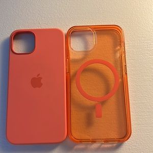 Silicone apple iPhone 13 case and MagSafe iPhone 13 case.